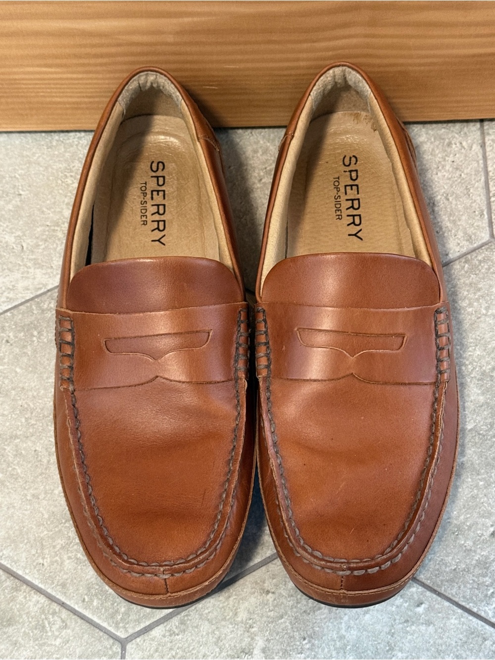Sperry Top Sider Hampden Brown Leather Loafers Mens size 11.5M